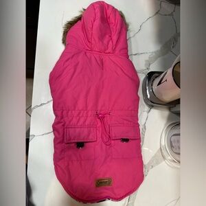 Coleman Pink Dog Jacket with Furry Hood size large